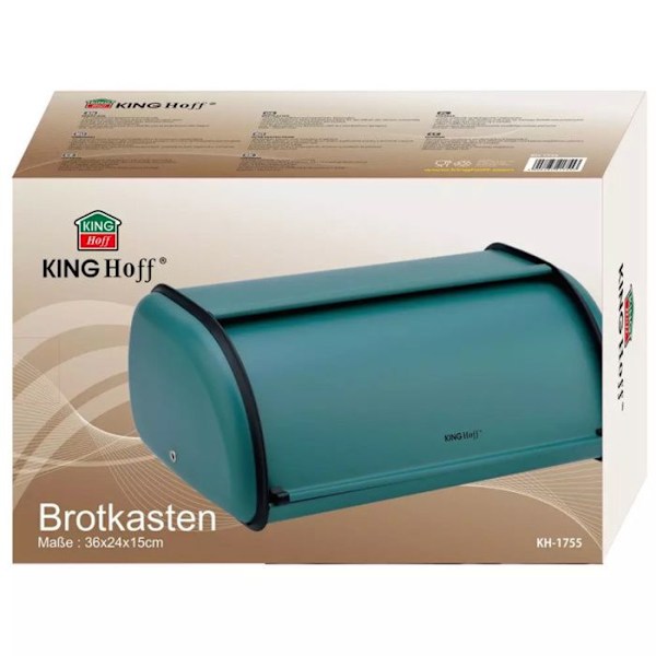 Brödkärl - KINGHOFF - KH-1755 - Lackad rostfri stål - Grön färg - Contemporary design Grön