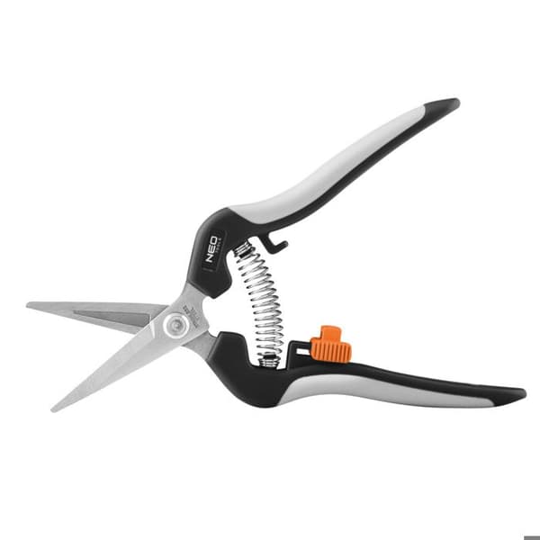 Sax - NEO TOOLS - 15-207 - Blad i rostfritt stål - Säkerhetsknapp - Ergonomiska handtag