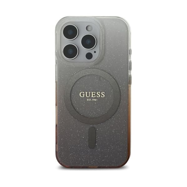 Guess IML Glitter Gradient MagSafe-skal för iPhone 16 Pro - Brun Brun