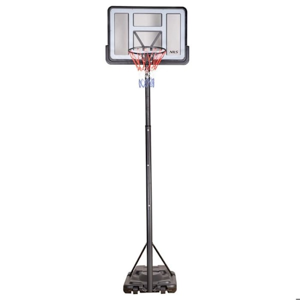 Basketbollsträningskorg - NILS - ZDK021A - Justerbar höjd 3,15-3,75 m - PVC-panel 110x75 cm - Unisex grå