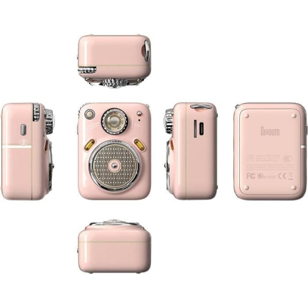 Bärbar radio - Divoom - Beetles Mini B - FM - Bluetooth - LED RGB Flerfärgade Rosa