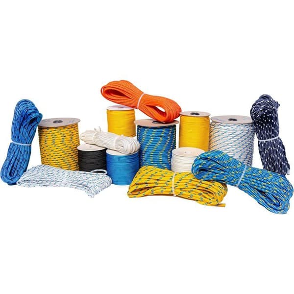Båtkabel - Corderia Marra - Nautisk fläta - 8 mm x 50 m - Vit med blå markering