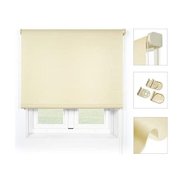 Rullgardin - BLINDECOR - 80x190 - Beige - Genomskinlig tyg - Manuell Beige