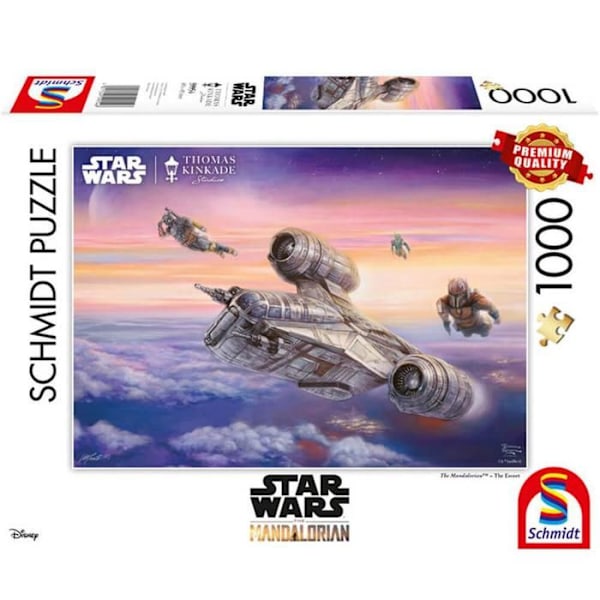 Pussel 1000 bitar: Star Wars The Mandalorian: Thomas Kinkade: Eskorten Flerfärgad