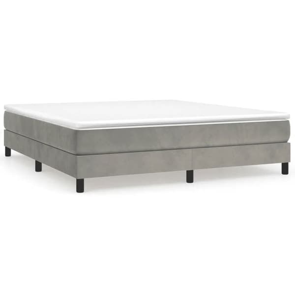 vidaXL Sängram med lameller ljusgrå 180x200 cm sammet 3120784 ljusgrått