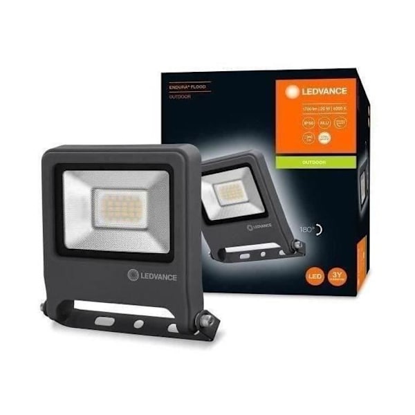 LED-projektor utomhus - LEDVANCE - ENDURA FLOOD 20w - Mörkgrå - 1700 lumen - 4000K Mörkgrå