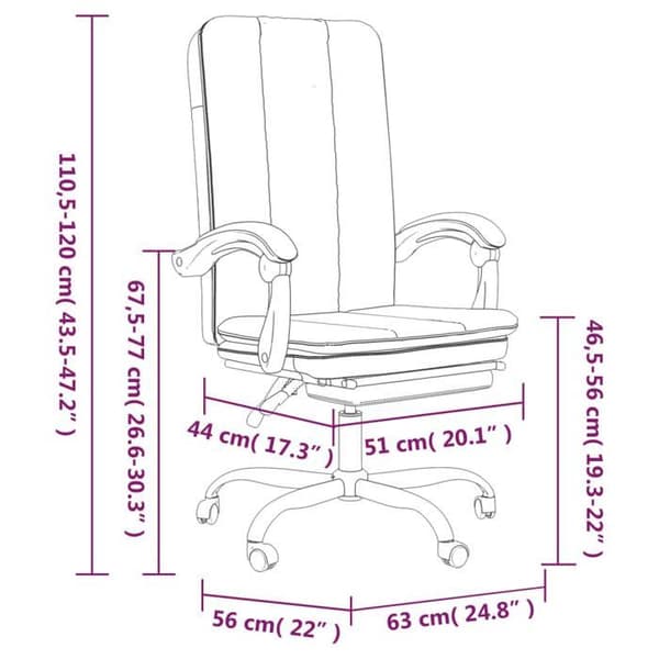 349715 vidaXL Office Recliner ljusgrå tyg