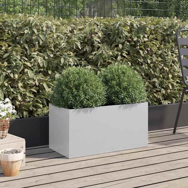 vidaXL Silverfärgad planteringslåda 62x30x29 cm galvaniserat stål 841594
