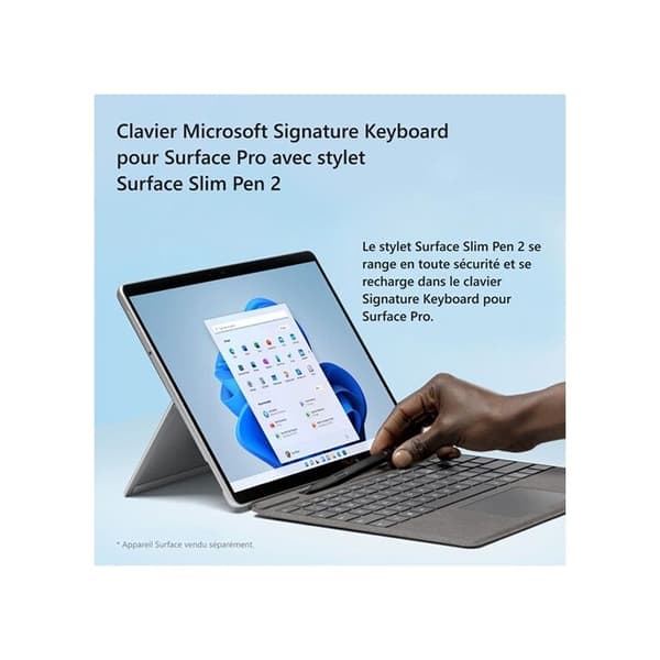 Tangentbord och Stylus - Microsoft - Surface Pro - Saphir - Bakgrundsbelyst - Trådlös