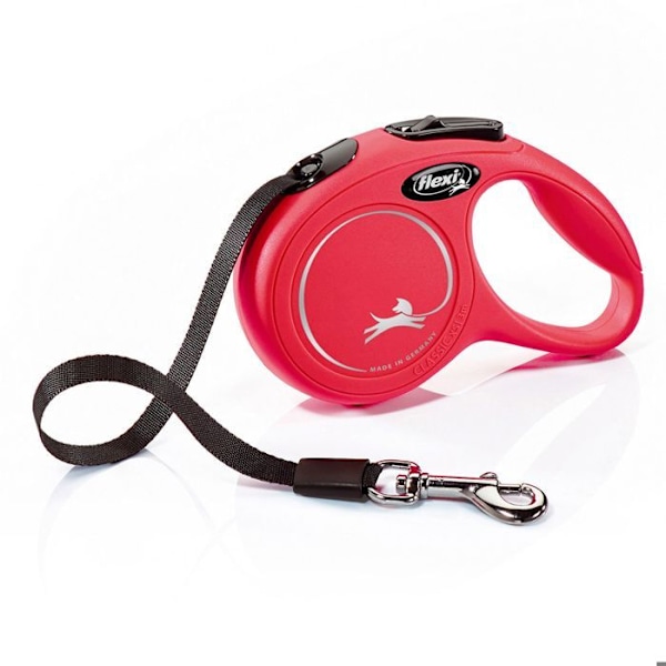 Låt för hund i medelstorlek FLEXI New CLASSIC - 5m - Röd röd och svart