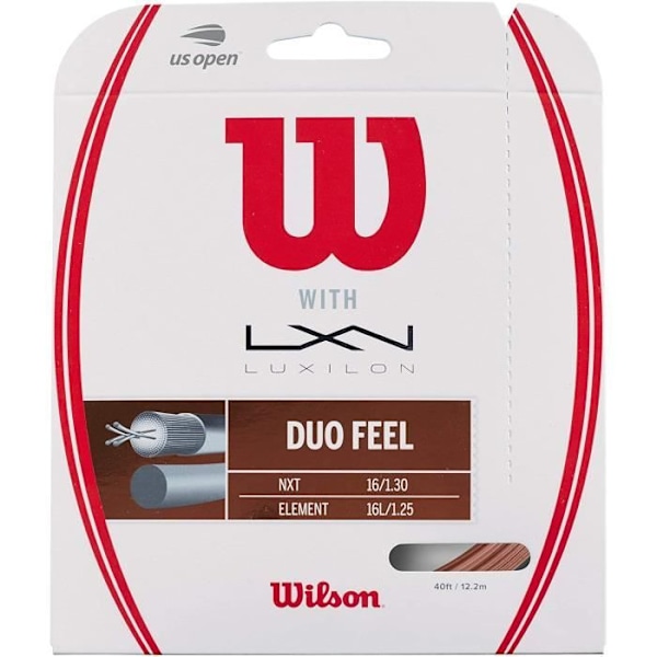 WILSON Racquet Strings / Luxilon, Duo Feel, 12,2 meters rulle, Hybrid String mellan Element Luxilon och NXT,