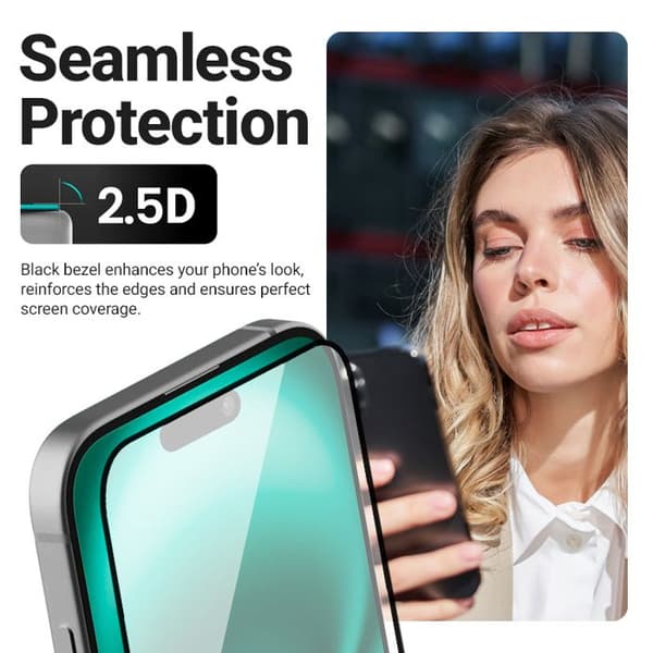 Crong 3D Armor Glass härdat glas för iPhone 16e / iPhone 14 / iPhone 13 / iPhone 13 Pro + Installationsram