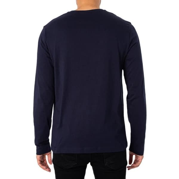 GANT långärmad T-shirt Regular Shield - herr - 100% bomull - blå Blå XL