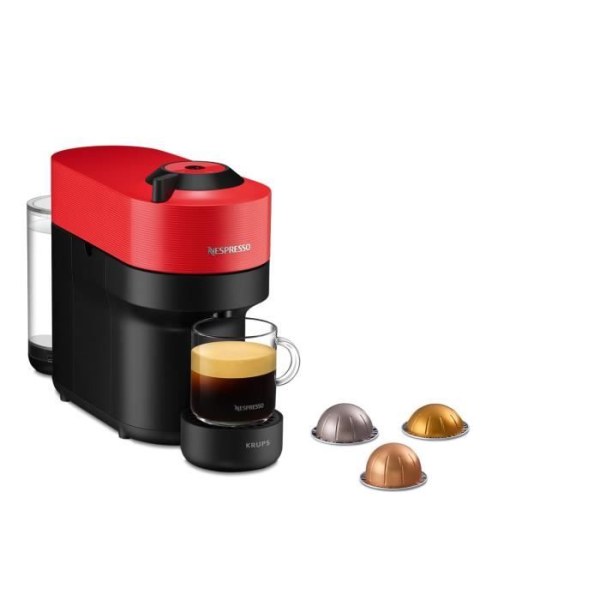 KRUPS NESPRESSO VERTUO POP kaffemaskin Red Espresso kapsel kaffebryggare YY4888FD