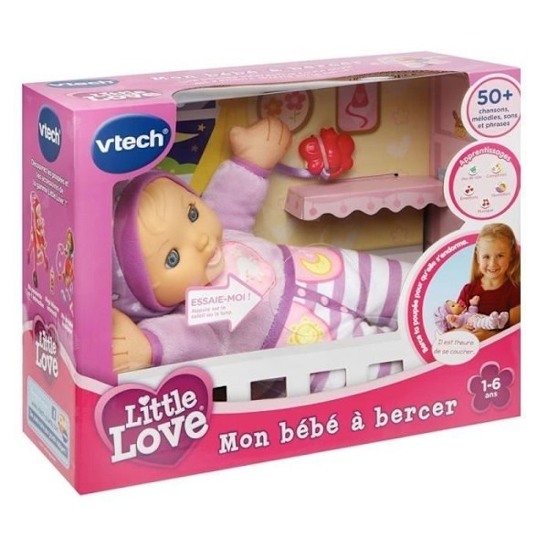 VTECH - Little Love - My Baby to Rock - Rosa interaktiv docka - Från 12 månader Rosa