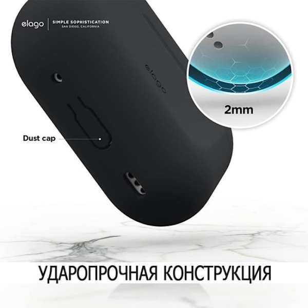 Siliconbasetui Elago för AirPods Pro 2 svart