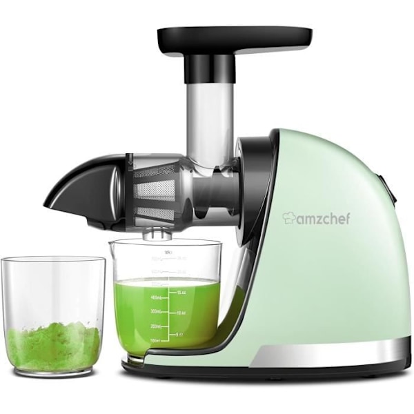 Juicemaskin - AMZCHEF - Modell ZM1501 - Omvänd tuggfunktion - Grön - BPA-fri Grön