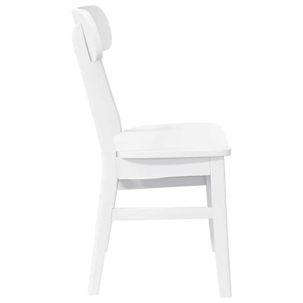 vidaXL Matstolar 2 st vit massivt gummiträ, matsalsstol, stol, soffstol, matstolar, stol 4102441