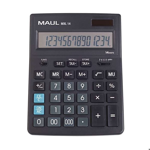 MAUL Kontorsräknare MXL 14 LCD-display 1 rad, 14 siffror Solenergi Batteri 20.5 x 15.5 x 3.5 cm svart svart