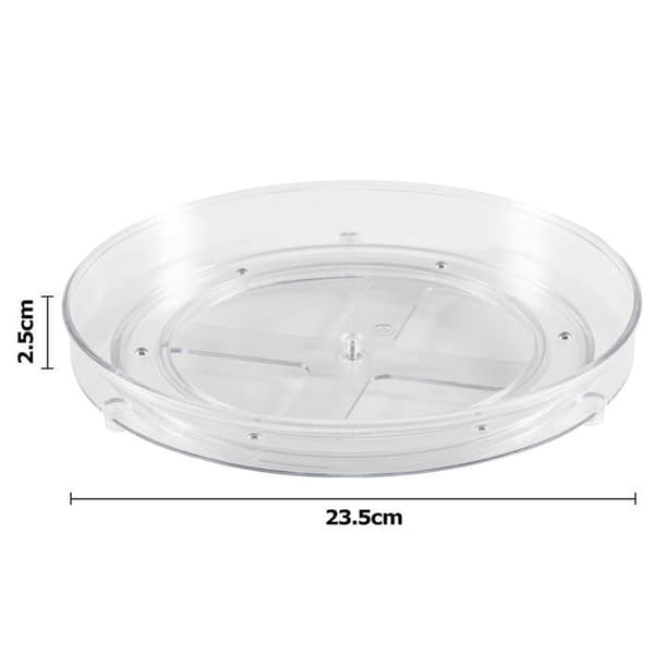 Rotationsplatta - Billybath - Modell 1 - 23,5 cm - Rotation 360° - Transparent PET
