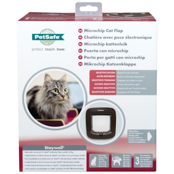 PetSafe - Mikrochip kattlucka 22 x 23,9 cm - Brun Brun