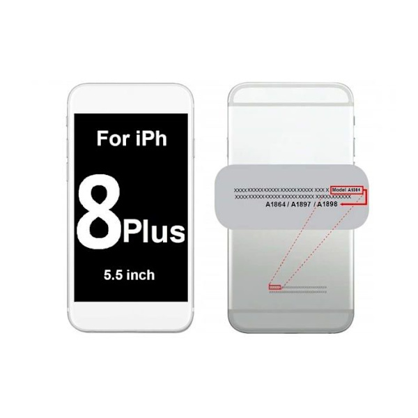 Dhlk (R) Telefon Reservdel Bakre Glas Kompatibel med iPhone 8 Plus - Bakre Glas Stort Hål (SIDERAL Grå)