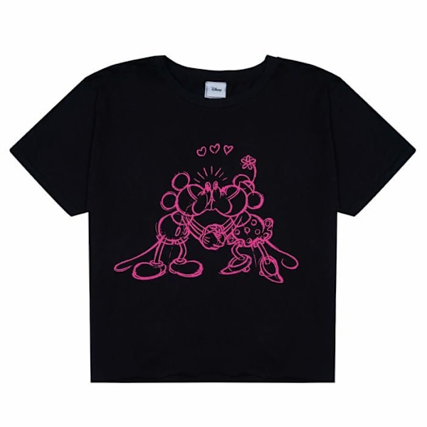 Popgear T-shirt - DIS90030WCT01 - Musse Pigg - Minnie Mouse Kiss T-shirt dam Femme Svart M