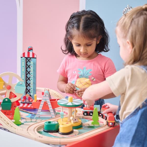 Spelbord barn - Teamson Kids - 6 mini-spel förvaring tillbehör trä