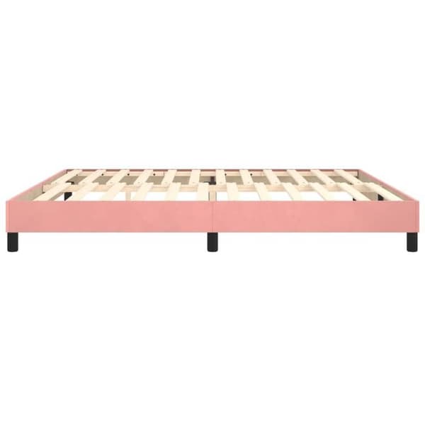 vidaXL Sängram med ribbor rosa 200x200 cm sammet 3120795 rosa