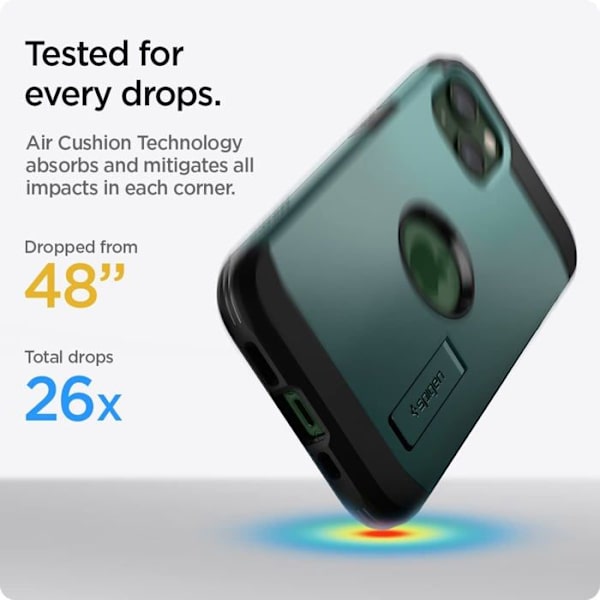 Telefonfodral - telefon bumper Spigen - ACS04566 - Tough Armor Fodral för iPhone 13 - Midnattsgrön