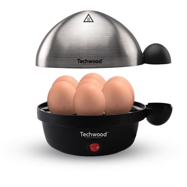 Äggkokare - TECHWOOD - Lagar 7 mjukkokta ägg - Lagar 4 stekta ägg - Rostfritt stål - 350W Rostfritt stål