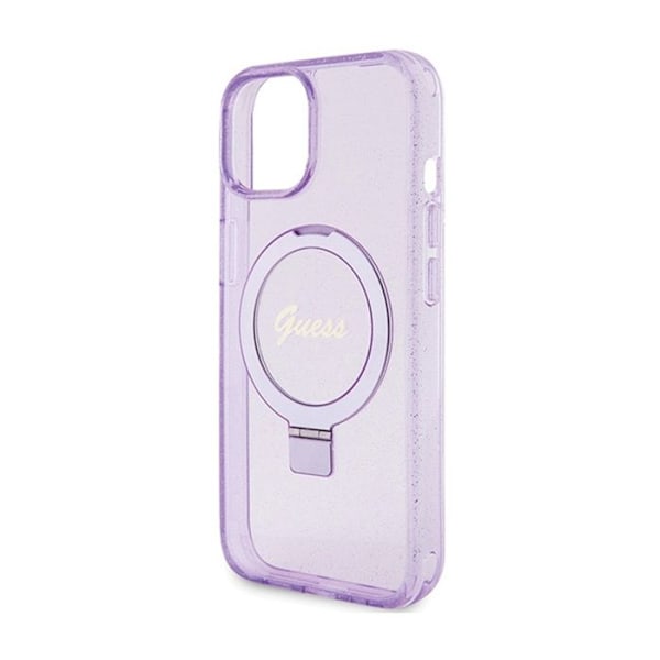 Mobilskal - Guess - iPhone 15 Plus - Lila - Glitter - MagSafe Lila