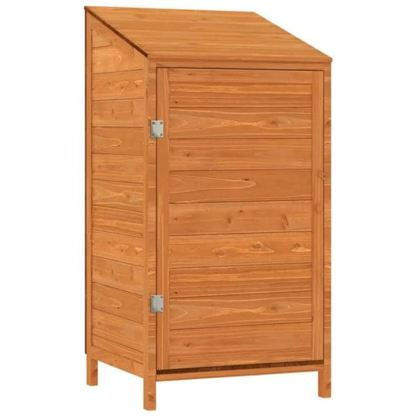 vidaXL Trädgårdsbod Brun 55x52x112 cm Solid granträ 152181 kastanj