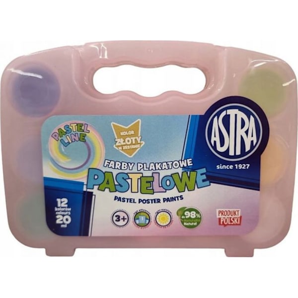 Pasteller - konstkrita Astra - 301123003 - pastell plakatmålningar 12 färger x 20 ml - väska JM pris mixat för 1 st