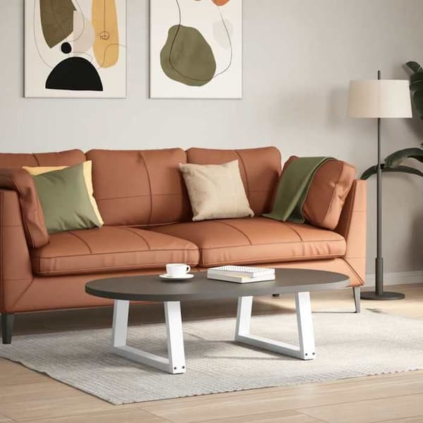 vidaXL V-formade soffbordben, 2 delar, vit, 50 x (30-31,3) cm, stål 4012529