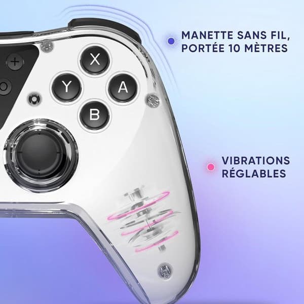 Spelkontroll - Oniverse - Vit Astralite - Kompatibel med Switch OLED/Lite - Trådlös - Laddningsdocka ingår Vit