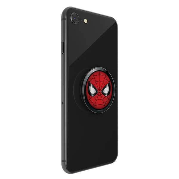 Telefonstöd PopSockets - PopGrip - Marvel Spider-Man ikon (Glänsande) svart röd