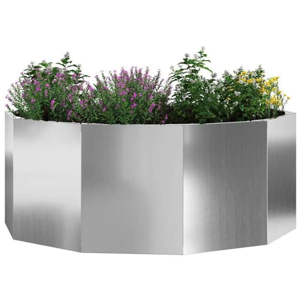 vidaXL Blomlåda Silver 90 x 90 x 35 cm Galvaniserat stål 883736