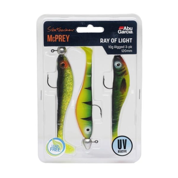 Abu Garcia - 1553316 - Svartzonker McPrey Soft Bait med Jig Head för Gädda, Gös, Abborre, Assorted, 120 mm