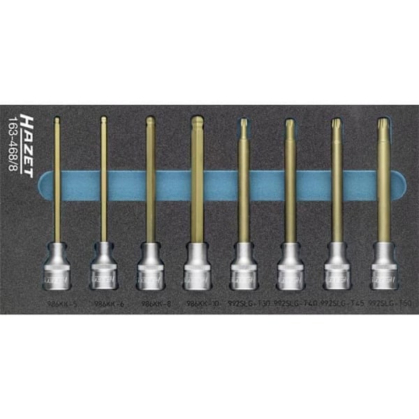 Hylssats - HAZET - 163-468-8 - 1 set - Hanhylsor - Kvalitetsverktyg