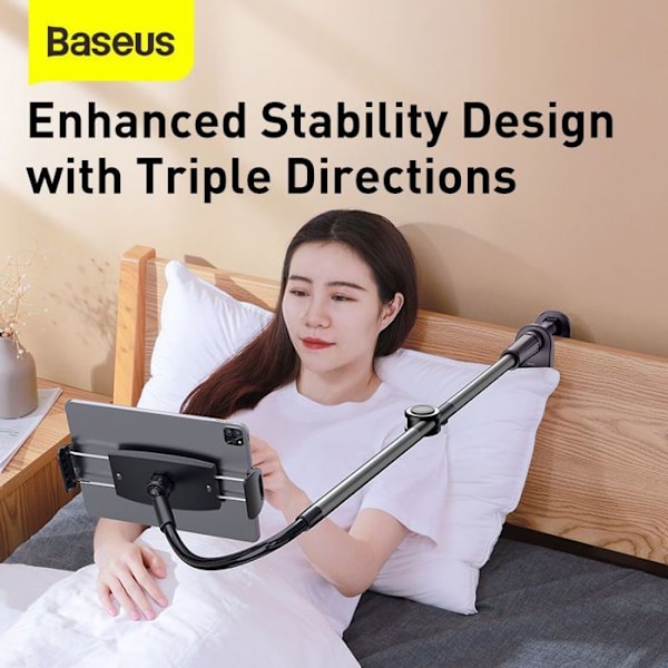 Baseus Otaku Life Lazy Holder Pro Justerbart roterande stativ (kompatibelt med telefon/iPad) Grå