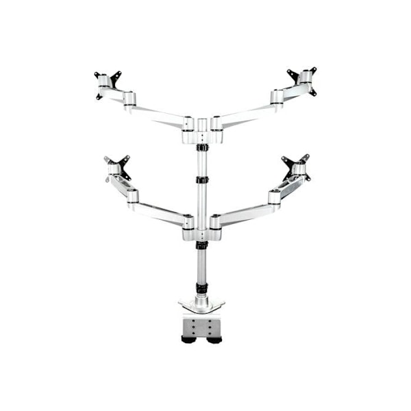 Quad Monitor Mount - STARTECH - QUAD MONITOR MOUNT - Skrivbord/Grommet Mount - Svart/Silver