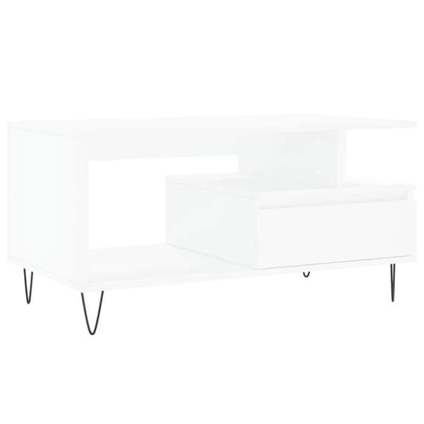 vidaXL Soffbord Vit 90x49x45 cm Konstruerat trä 831020