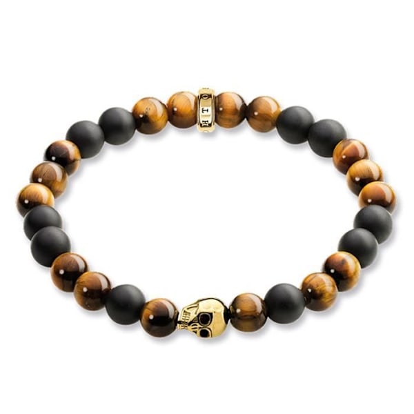 Armband - THOMAS SABO - Rebel at Heart - Dödskalle - Brun - Silver - Man kastanj
