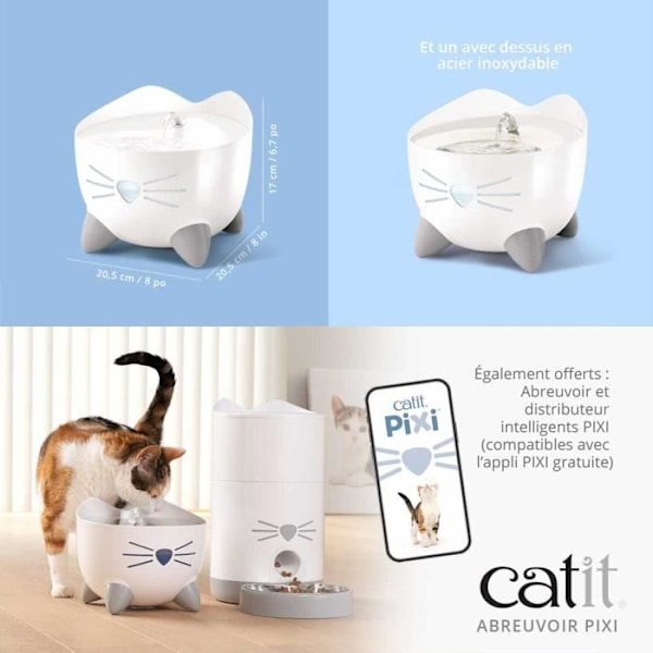 CAT IT Automatisk Cat Vattenfontän - 2,5 L - Blå Blå
