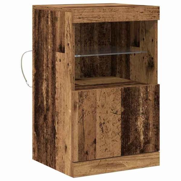 vidaXL Buffé LED Gamla trä 41 x 37 x 67 cm Ingenjörsträ 863036