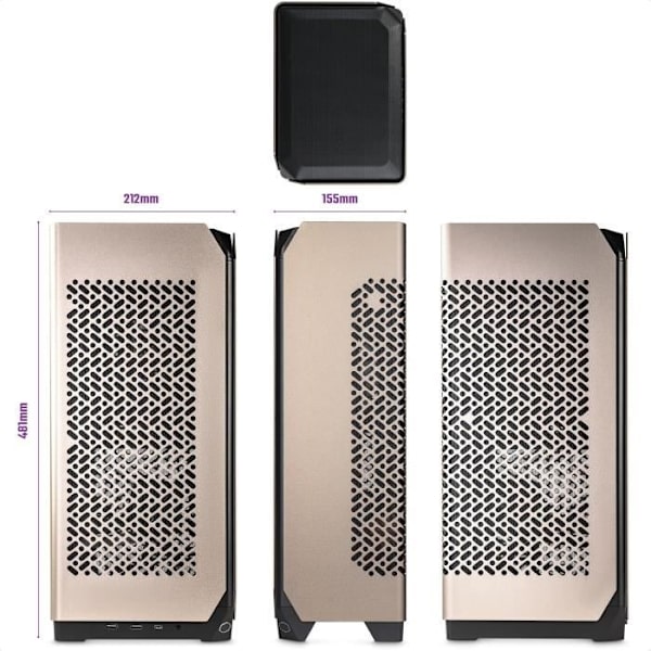 PC-fodral - COOLER MASTER - NCORE 100 MAX, SFF, brons, 850W, ATX, 120 mm fläktar, 2,5" SSD