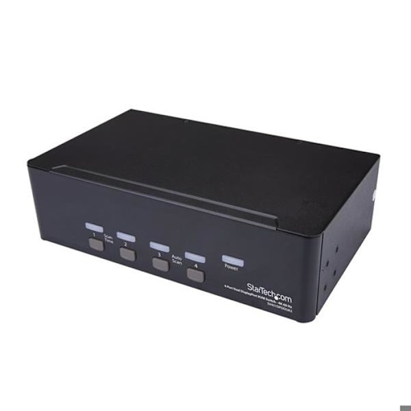 STARTECH 4-portars 4K 60Hz DisplayPort Dual Display KVM-switch med inbyggd USB 2.0-hubb - 4 dator(ar)