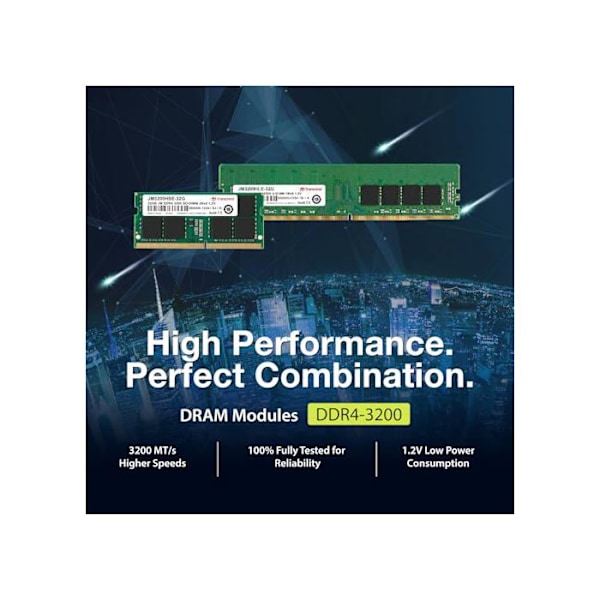 Transcend JM3200HSB-16G 16GB minnesmodul för bärbar dator 1 x 16GB RAM DDR4 3200MHz CL22