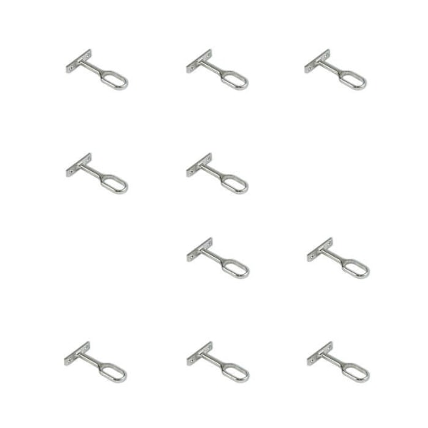 Stödpunkter för klädhängare - Emuca - Zamak - Nicklad - Paket med 10 - 30x15mm Nickelpläterad